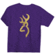 Youth Graphic Gold Glitter Buckmark Short Sleeve T-Shirt, Purple