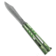 Brs BRS Alpha Beast Infinity Balisong Butterfly Knife Green Ti 4.5" Stonewash, Green, CPM S35VN, adult, BHQ-82961