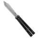 Brs BRS Replicant Balisong Butterfly Knife Black G-10 4.5" Stonewash, Black, 154CM, adult, BHQ-22669