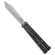 Brs BRS Replicant Balisong Butterfly Knife Carbon Fiber 4.5" Stonewash, Black, 154CM, adult, BHQ-68798