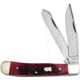 Buck Creek Trapper Red Pick Bone Folding Knife,German Steel,Standard Edge,Clip and Spey,Mirror Polish,Red,Bone Handle BUC254RPB
