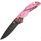 Buck Knives BHW Bantam Pink Camo Folding Knife,3.5in,420HC Steel,Drop Point,Pink Camo,ETP Handle BU10593