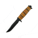 Buck Knives Small Brahma Knive, 420Hc Steel 4 1/2in Black Oxide Finish Blade, Leather/Micarta Handle, 0117BRS