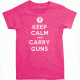 Buck Wear T-shirt Ladies Nra ''keep Calm'' S-sleeve Pink 2xl