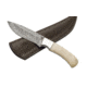 BucknBear Bone Drop Point Hunter Fixed Knife, Silver Blade, NSN N BNB137193
