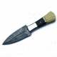 BucknBear Boot Hunter Dagger Fixed Knife, Micarta/Bone Handle, Silver Blade, NSN N BNB15916