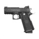 BUL Armory USA SAS-II-Ultra-Light Pistol, .45 ACP, 3.25in barrel, black anodized aluminum frame, black checkered polymer grip, recoil operated semi-automatic, fiber-optic front, adjustable rear, 14 round magazine, BULSASIIUAL453.251FRRMPG