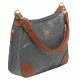 Bulldog Cases &amp; Vaults Hobo Series Concealed Carry Purse Gray With Tan Trim