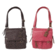 Bulldog Cases Medium Cross Body Style Purse w/Holster, Chocolate Brown, Pink