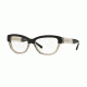 Burberry BE2208F Single Vision Prescription Eyeglasses 3558-53 - Top Black On Grey Frame