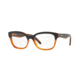 Burberry BE2257F Bifocal Prescription Eyeglasses 3650-53 - Top Black On Amber Frame