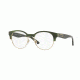 Burberry BE2261 Single Vision Prescription Eyeglasses 3659-50 - Striped Green/light Gold Frame