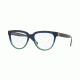 Burberry BE2268 Single Vision Prescription Eyeglasses 3677-51 - Blue Havana/green Frame