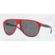 Burberry BE4142 Sunglasses 339387-59 - Top Transp/red Frame, Gray Lenses