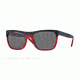 Burberry BE4171 Single Vision Prescription Sunglasses BE4171-345987-57 - Lens Diameter 57 mm, Frame Color Top Black/red