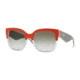 Burberry BE4271 Sunglasses 37348E-56 - Top Brick On Transparent Frame, Green Gradient Lenses