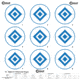 Caldwell Paper Target, 16in, 9-Diamond Blue, 10 Pack, 1175519