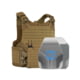Caliber Armor AR550 w/ M.O.D. NIJ III+ PolyShield Complete Plate Carrier Package, Shooters/SAPI, Coyote Tan, 10x12in/Small, 19-AR551