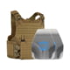 Caliber Armor AR550 w/ M.O.D. NIJ III+ PolyShield Complete Plate Carrier Package - Set of 2, Shooters, Coyote Tan, 8x10in/Small, 19-AR550-MOD-S-CT-0810-SPC