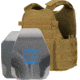 Caliber Armor AR550 Level III+ Body Armor w/ PolyShield Spall Coat and Condor MOPC Package, Shoorers, SAPI Cut, Coyote Brown, Medium/2XL, MOPC-SAPI-SC-SPC-CB