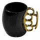 Caliber Gourmet Brass Knuckle Mug, Black and Gold