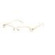 Calligraphy Collections F-373 SESC F37300 Eyeglass Frames - Col2 - Shiny Gold/pearl SESC F373005335 WH