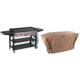 Camp Chef Flat Top Grill 900, Black, with Tan Patio Cover, PC900XL