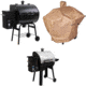 Camp Chef SmokePro SE Pellet Grill, Black, with Tan Patio Cover, PCPG24L, and Blanket for 24in Pellet Grills, Grey, PG24BLKL