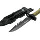 Campco Humvee Survival Knife, 7.50in, Stainless Steel, Fixed Sawback Plain Black Blade, Black Textured Rubber Handle, HMV-KFXB-02