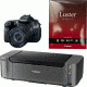 Canon EOS 60D Camera with EFS 18 to 135mm IS Lens 4460B004, Photo Paper, and Pixma PRO-10 Printer