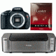 Canon EOS Rebel T3i 18 Megapixel Digital SLR Camera Body, Black 5169B001 with Canon LU-101 Pro Luster Letter Size Paper 50 Pack 6211B004 and Canon PIXMA PRO-100 Photo Inkjet Printer, Black 6228B002