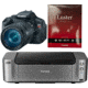 Canon EOS Rebel T3i 18MP Digital SLR Camera w/ EFS 18-135mm IS II Lens, Black 5169B005 with Canon LU-101 Pro Luster Letter Size Paper 50 Pack 6211B004 and Canon PIXMA PRO-100 Photo Inkjet Printer, Black 6228B002