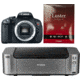 Canon EOS Rebel T4i Digital Camera Kit 6558B001 with Canon LU-101 Pro Luster Letter Size Paper 50 Pack 6211B004 and Canon PIXMA PRO-100 Photo Inkjet Printer, Black 6228B002