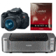 Canon EOS Rebel T4i Digital Camera Kit with EF-S 18-55mm IS II Lens 6558B003 with Canon LU-101 Pro Luster Letter Size Paper 50 Pack 6211B004 and Canon PIXMA PRO-100 Photo Inkjet Printer, Black 6228B002
