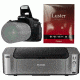 Canon EOS 60D Digital SLR Camera Body Kit 4460B003 with Canon LU-101 Pro Luster Letter Size Paper 50 Pack 6211B004 and Canon PIXMA PRO-100 Photo Inkjet Printer, Black 6228B002 4460B003-KIT1