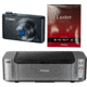Canon PowerShot S110 Digital Camera, Black 6351B001 with Canon LU-101 Pro Luster Letter Size Paper 50 Pack 6211B004 and Canon PIXMA PRO-100 Photo Inkjet Printer, Black 6228B002