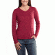 Calumet Long Sleeve V-Neck T-Shirt - Womens-Dark Red Heather-X-Small