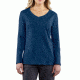 Calumet Long Sleeve V-Neck T-Shirt - Womens-Indigo Heather-X-Small