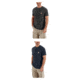 Carhartt Force Cotton Delmont Short Sleeve Henley for Mens, Carbon Heather, Navy