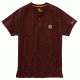 Carhartt Force Cotton Delmont Short Sleeve Henley Relaxed Fit - Mens, Red Brown Heather, XL Waist-TLL Inseam 100413-603-TLL-XL