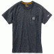 Carhartt Force Cotton Delmont Short Sleeve T Shirt Relaxed Fit - Mens, Granite Heather, Large-Regular 100410-020-REG-L