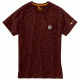 Carhartt Force Cotton Delmont Short Sleeve T Shirt Relaxed Fit - Mens, Red Brown Heather, X-Large-Regular 100410-603-REG-XL