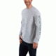 Carhartt Force Cotton Delmont Sleeve Graphic T-Shirt for Mens, Heather Gray, Extra Large/Regular 101302-034-REG-XL
