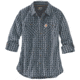 Carhartt Force Ridgefield Plaid Shirt - Womens, Dark Indigo, L-REG 103081-400-REG-L
