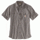 Carhartt Force Ridgefield Plaid Short Sleeve Shirt - Mens, Gravel, L-REG 103146-039-REG-L