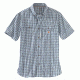 Carhartt Force Ridgefield Plaid Short Sleeve Shirt - Mens, Steel Blue, 2XL-REG 103146-437-REG-2XL