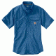 Carhartt Force Ridgefield Solid Short Sleeve Shirt - Mens, Federal Blue, M-REG 102417-445-REG-M
