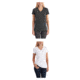 Carhartt Lockhart Short Sleeve Vneck T-Shirt for Womens, Carbon Heather, White