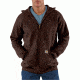 Midweight Hooded Zip-Front Sweatshirt - Mens-Dark Brown-Large-Regular