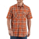Carhartt Rugged Flex Lightweight Short-Sleeve Snap-Front Plaid Shirt - Mens, Harvest Orange, Large, 104171-HVO-REG-L